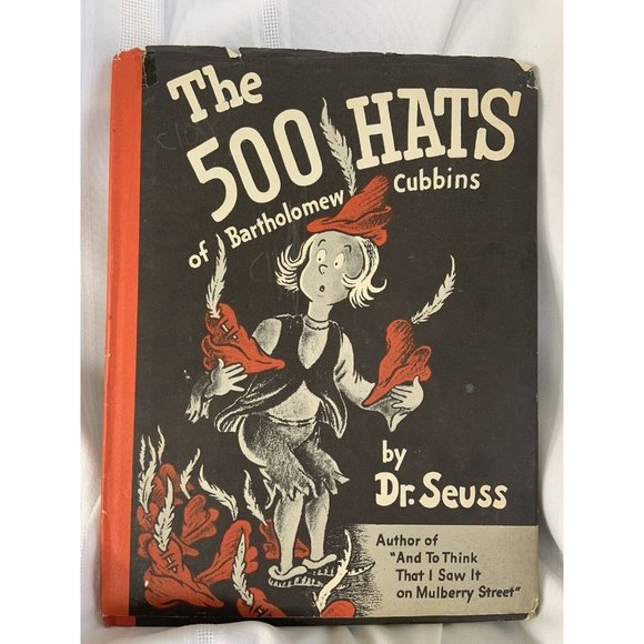 The 500 Hats of Bartholomew Cubbins by Dr Seuss 1938 Hb Dj First Edition - Picture 1 of 8